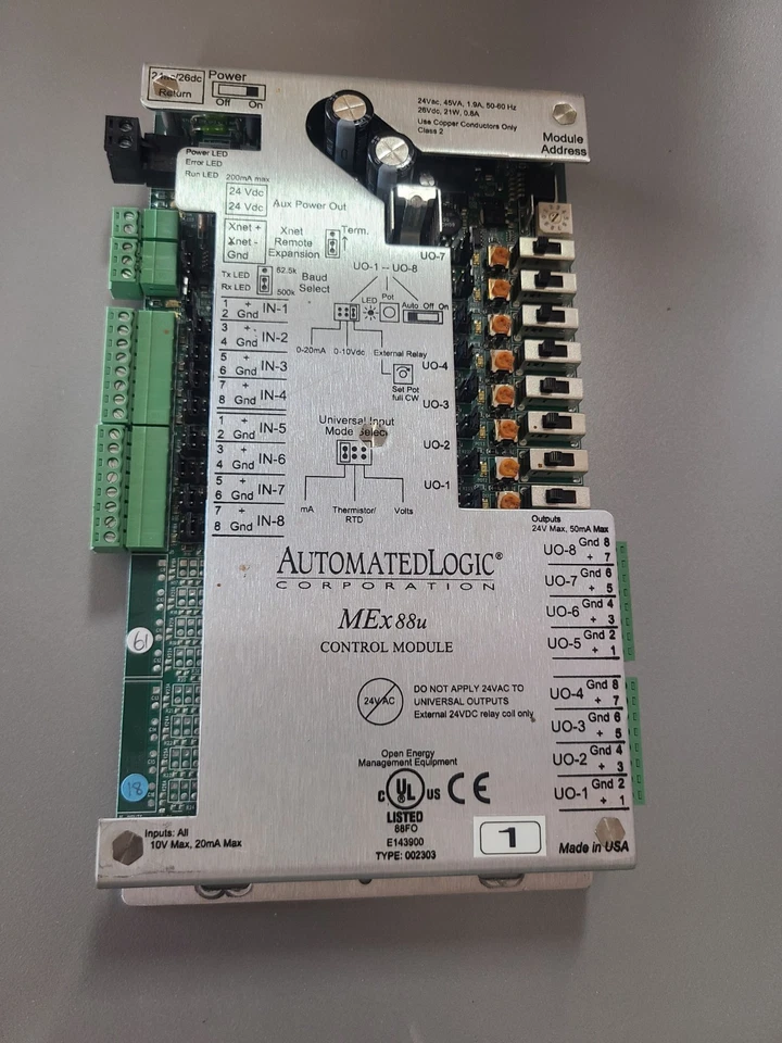 Auntomated Logic - MEx88u - CONTROL MODULE - 8-Inputs / 8-Outputs  - Image 1 of 1