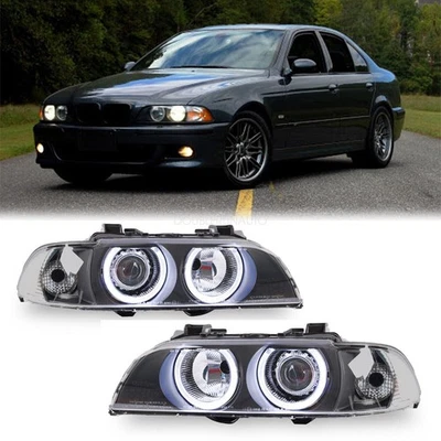 Black Headlights For BMW E39 525I 530I M5 LH+RH 1996-2003 - Image 1 of 4