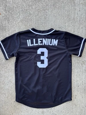 Camiseta deportiva de béisbol Illenium negra blanca cosida para hombre XL #3 EDM música rave concierto Foto 1 de 4