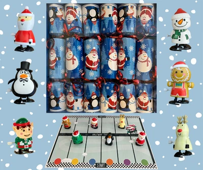DAVEMAGIC Santa & Friends Racing Game XMAS Crackers Ltd Ed x 6