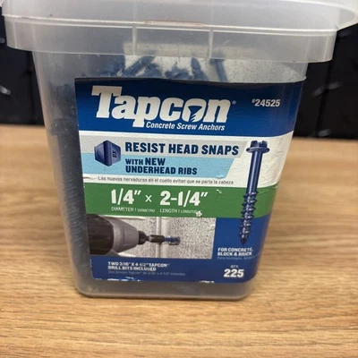 Tapcon 213-24520 225/Pk Tapcon 1/4"x2-1/4" Hex  - Imagem 1 de 3