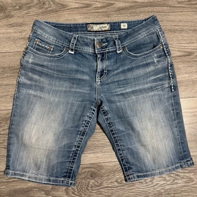 Pantalones Cortos de Jean BKE CULTURE Mujer Y2K Denim Azul Envejecido Talla 32 ABK134 Foto 1 de 4