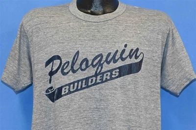 Camiseta vintage años 80 PELOQUIN BUILDERS HOPKINTON RI RAYON TRI MEZCLA SUAVE GRANDE L Foto 1 de 4