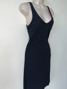 EXPRESS Black SHEATH Dress Ruched V-Neck STRETCH Women's Size 2 NWOT - Picture 1 of 5