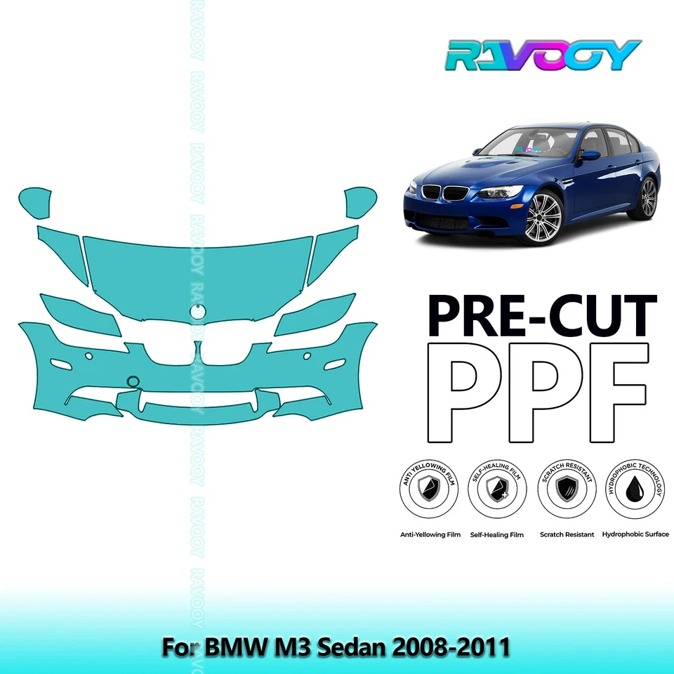 Kit PPF de protección de pintura precortada para BMW M3 sedán 2008-2011 Foto 1 de 4
