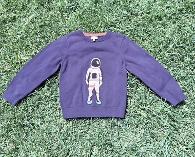 PAUL SMITH Junior Astronaut Sweater Crewneck Size 6A Navy Organic Cotton Rare - Imagem 1 de 4