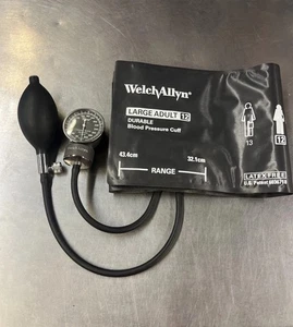 USED WELCH ALLYN Large Adult 12 Durable Blood Pressure Cuff With Gauge & Pump - Picture 1 of 8