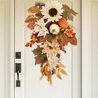 Fall Harvest Swag Window Decorations Halloween Decor Teardrop Wreath Garland