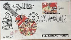 HNLP Hideaki Nakano #819 Hank Williams Fan Fare Mosaico Hecho 2 Estampillas - Imagen 1 de 2