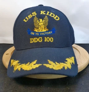 USS KIDD DDG 100 Embroidered Navy Blue THE CORPS Hat One Size Adjustable - Picture 1 of 5