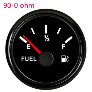 Black 52MM/2" Fuel Level Gauge 90-0 ohms For Car Truck Motorcycle Marine UTV ATV - Picture 1 of 6