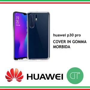 COVER TPU PER HUAWEI P30 PRO CUSTODIA IN GOMMA TRASPARENTE CLEAR ANTIURTO TPU - Picture 1 of 6
