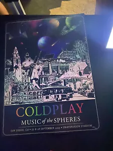 Póster de Coldplay Music Of The Spheres World Tour 2023 San Diego agotado limitado - Imagen 1 de 3