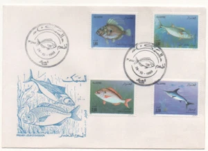 FDC sobre 1er día Argelia 1989 Fauna peces - Imagen 1 de 1