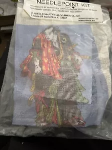Asian Japanese Man Rare Needlepoint Kit Beautiful - Picture 1 of 6