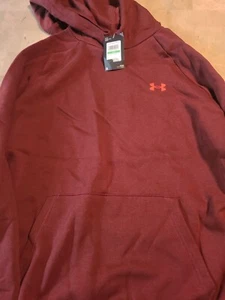 Under Armour Men's Rival Fleece Mountain Hoodie - SZ/L Chestnut, Red - Picture 1 of 3