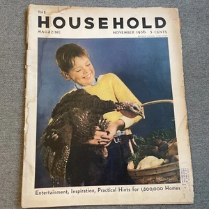 HOUSEHOLD MAGAZINE Nov 1936 PHOTOGRAPHING PETS Great ads - Foto 1 di 17