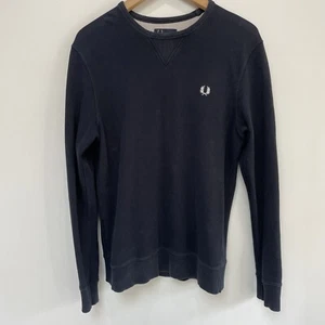 Fred Perry Pullover Pulli Sweatshirt - Größe M - dunkelgrau gerippt Stretch - Bild 1 von 12