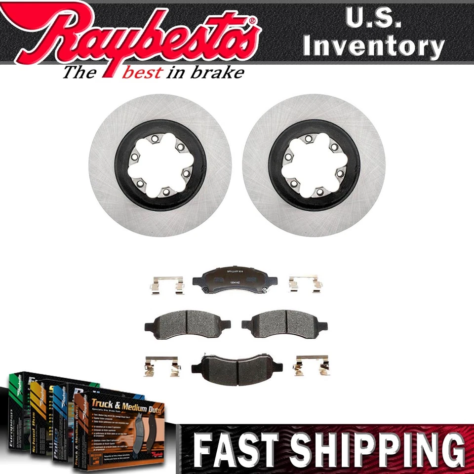 Front Kit Brake Rotors Ceramic Brake Pads and Hardware For 2009-2012 GMC Canyon - Image 1 of 4