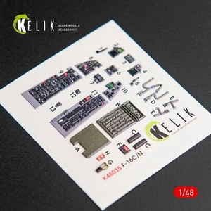 KeliK K48035 Scale 1:48 F16C\N Fighting Falcon interior 3D decals for Tamiya kit - Picture 1 of 24