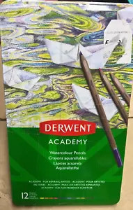12 x Derwent Academy Watercolour Pencils - crayons aquaellables Watersoluble - C - Picture 1 of 4
