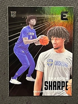 SHAEDON SHARPE 2022-23 Chronicles Draft Picks ESSENTIALS BLACK Holo Rookie #17 - Image 1 of 4