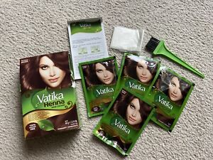 Dabur Vatika Natural Brown Henna Hair Color Powder No Ammonia Free Brush & Glove