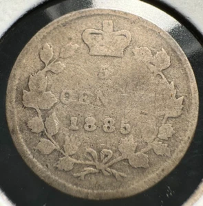 1885 CANADA SILVER 5 FIVE CENTS KEY DATE! - Bild 1 von 2