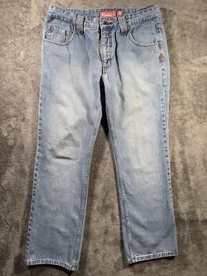 Pantalones de mezclilla Plugg Jeans para hombre 33x32 azul desteñido pierna ancha Y2k de colección retro urbano skate Foto 1 de 4