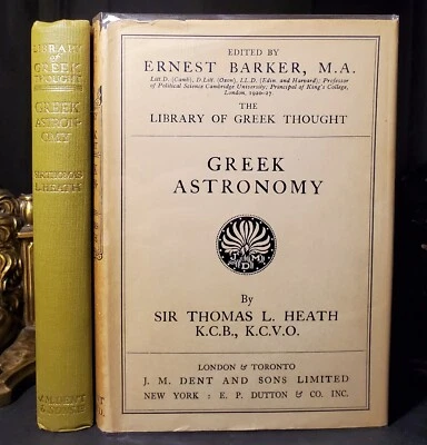 Greek Astronomy By Thomas L. Heath 1st Edition 1932 Science Stars RARE w/ JACKET - Image 1 of 4