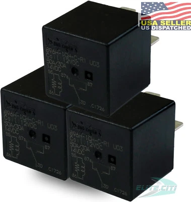 3x Song Chuan 896H-1CH-C-R1-U03-12VDC Automotive relay, SPDT, Sealed 50A, 12V - Image 1 of 4