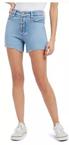 Neu mit Etikett Good American Bombshell Denim-Shorts hoher Bund Knopfleiste Größe 18 … WOW!!! - Bild 1 von 2