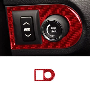 Red Carbon Fiber Car Front HUD Switch Frame Cover For Chevrolet Camaro 2010-2015 - Imagen 1 de 8