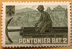 Schweizer Soldaten Briefmarke Soldatenmarken 1940 PONTONIER BAT.2 - Bild 1 von 1