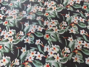 Estate Fabric WTW Vintage Floral Flower Hawaiian Tropical BTY 60"w Garden - Picture 1 of 3