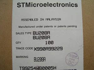 10x BU208A ST Transistor di potenza ad alta tensione TO-3 NPN 1500V 5A - Foto 1 di 2