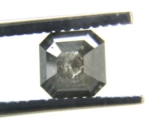Hermoso diamante de corte radiante de sal de galaxia n pimienta de 1,19 quilates 5,63x5,53x3,85 mm - Imagen 1 de 11