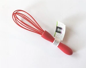 ONE Small Silicone Whisk RED "Family Chef" - 8 inch - Non-scratch FREE SHIP - Picture 1 of 1