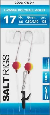 SPRO Salt Rig 17 L-Range Polyball Violet Gr. 1/0 - 1 Brandungsvorfach Plattfisch - Bild 1 von 2