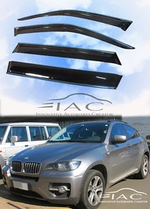 Chrome Trim Side Window Visors Guard Vent Deflectors For BMW X6 E71 2008-2014 - Picture 1 of 8