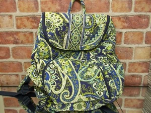 Vera Bradley Small Backpack Green & Blue Rhapsody - Picture 1 of 10