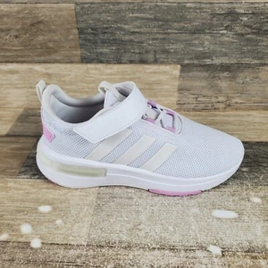 Adidas Racer TR23 EL Kids Shoes Sz 3.5 Road Running Athletic White Sneakers - Picture 1 of 12