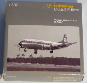 Herpa 510479 Lufthansa Vickers Viscount 814 1:500 -Vitrinenmodell - Bild 1 von 5