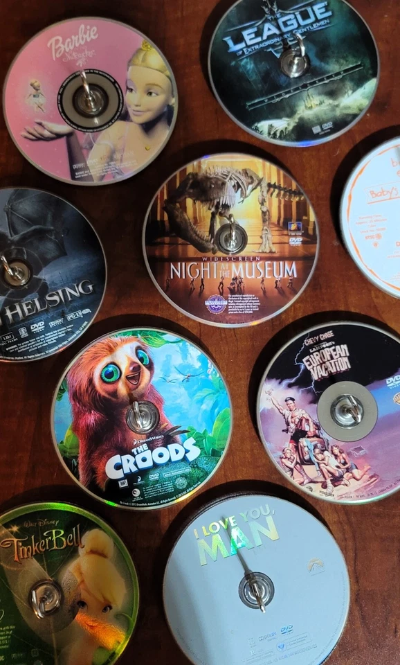 Upcycled Movie DVD's/Music CD's w/Magnetic Hooks PICK AND CHOOSE, FREE SHIPPING - Image 1 of 4