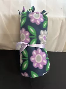 "Coperta doppia faccia blu floreale legata a mano taglia 48"" x 42" - Foto 1 di 1