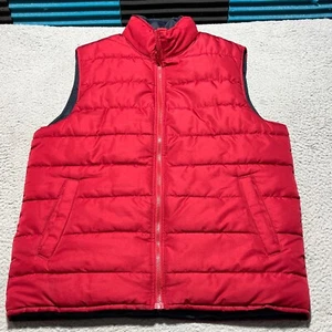 Vintage Gap Puffer Vest Mens Large Black Red Reversible Quilted Full Zip Hip Hop - Picture 1 of 10