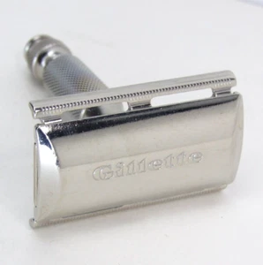 Vtg RARE Gillette Tech Silver Ball End J4 Safety Razor 3 Piece Edge Travel 1964 - Picture 1 of 11