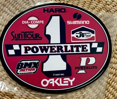 Placa de matrícula BMX ovalada de la vieja escuela de OGK JAPAN - POWERLITE BMX Foto 1 de 3