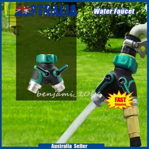 3/4" Double Two Way Tap Garden Connector Adaptor Hose Splitter Y Valve Female - Picture 1 of 11