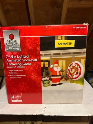 Home Accents Holiday 7 ft 6 in Lighted Animated Snowball Throwing Game NIB - Image 1 of 4